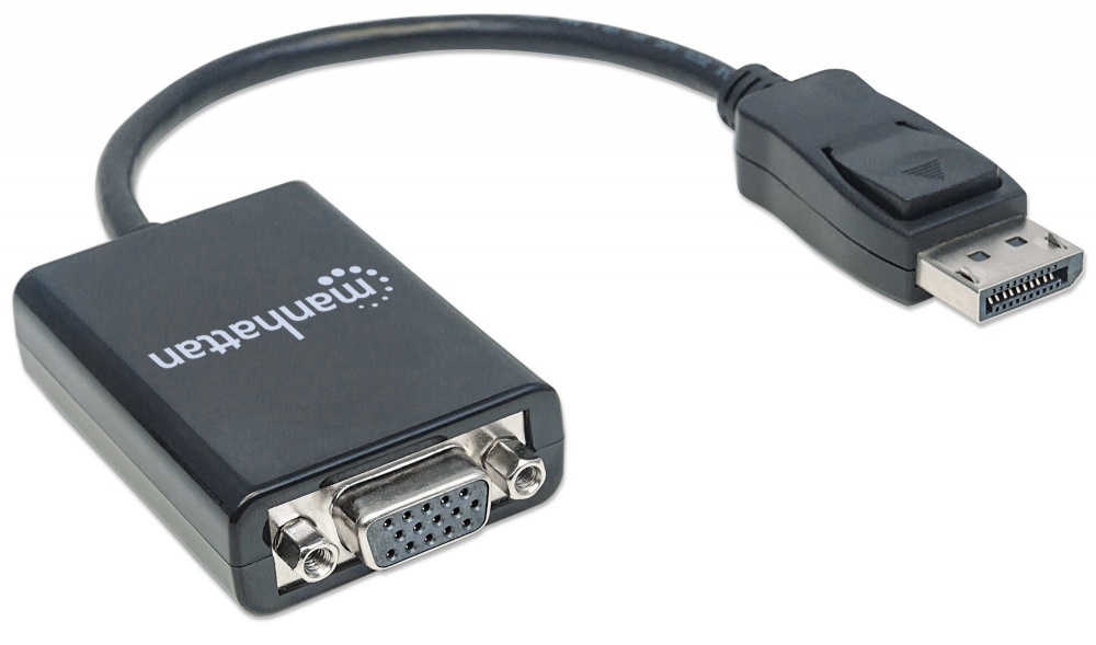 [151962] Manhattan Cable DisplayPort Macho - VGA (D-Sub) Hembra, 60Hz, 15cm, Negro AC-5398 SKU: 151962