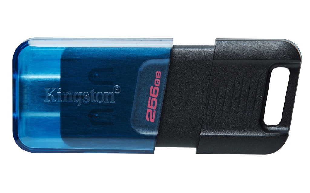 Memoria USB Kingston DataTraveler 80 M, 256GB, USB Tipo-C 3.2, Negro/Azul SKU: DT80M/256GB