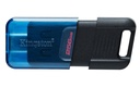Memoria USB Kingston DataTraveler 80 M, 256GB, USB Tipo-C 3.2, Negro/Azul SKU: DT80M/256GB