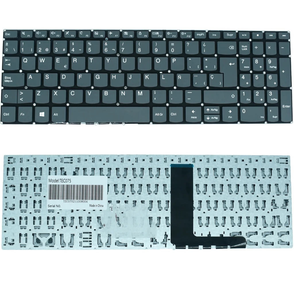 [TEC075] TEC075 Teclado color Gris (SP) para Lenovo 320-15abr 320-15ast 320-15iap 320-15isk (SIN Tecla Encendido)
