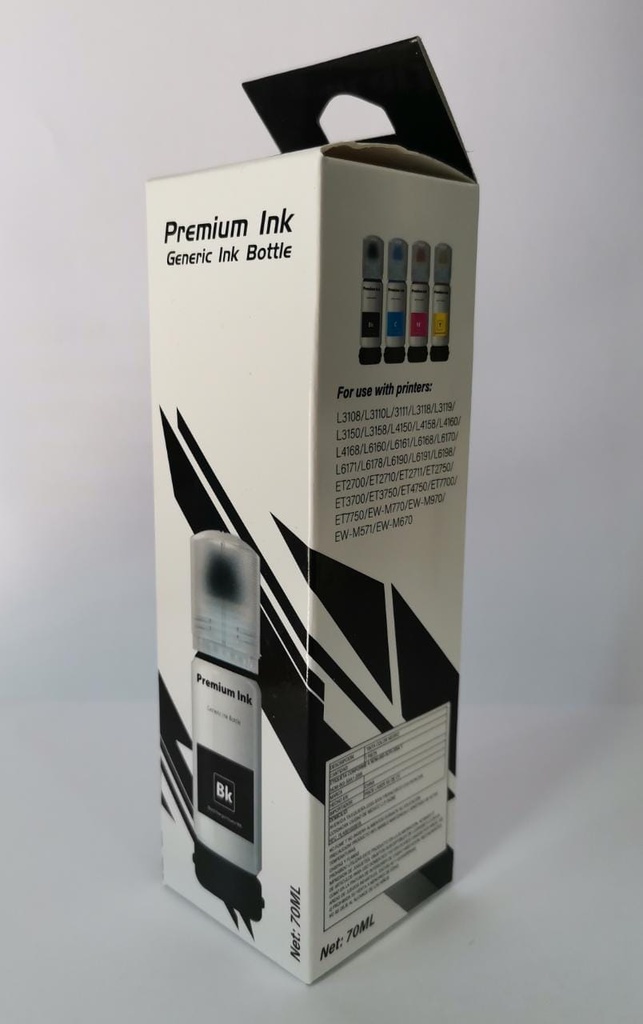 Com T5041/T5441 Negro Compatible Bote de Tinta Epson  L4150, L4160, L6270, L14150, L6161, L6171, L4260, L6191, L1110, L3210, L3251, L1210, L3250, L5190, L3150, L3110, L5290, L1250, L5590, L14150 SKU: T5041/T5441COMS