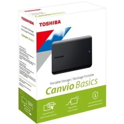 Disco Duro Externo Toshiba Canvio Basics 2.5", 1TB, USB 3.0, Negro - para Mac/PC SKU: HDTB510XK3AA