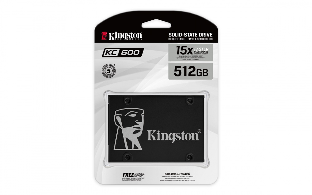 SSD Unidad de Estado Sólido Kingston KC600 NAND 3D TLC, 512GB, SATA III, 2.5'', 7mm SKU: SKC600/512G