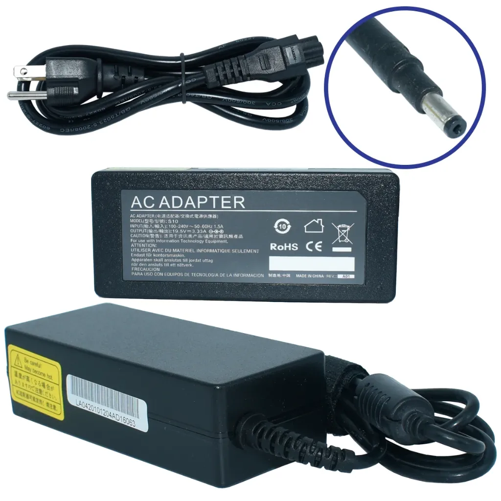 [EK-S10] EK-S10 Adaptador de Corriente 65W 19V-3.33A (4.8*1.7mm BULLET) Marca EKO SKU: EK-S10