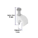 Bolsa con 20 grapas blancas de 5 mm para cable redondo GCU-5B-5mm SKU: 48271