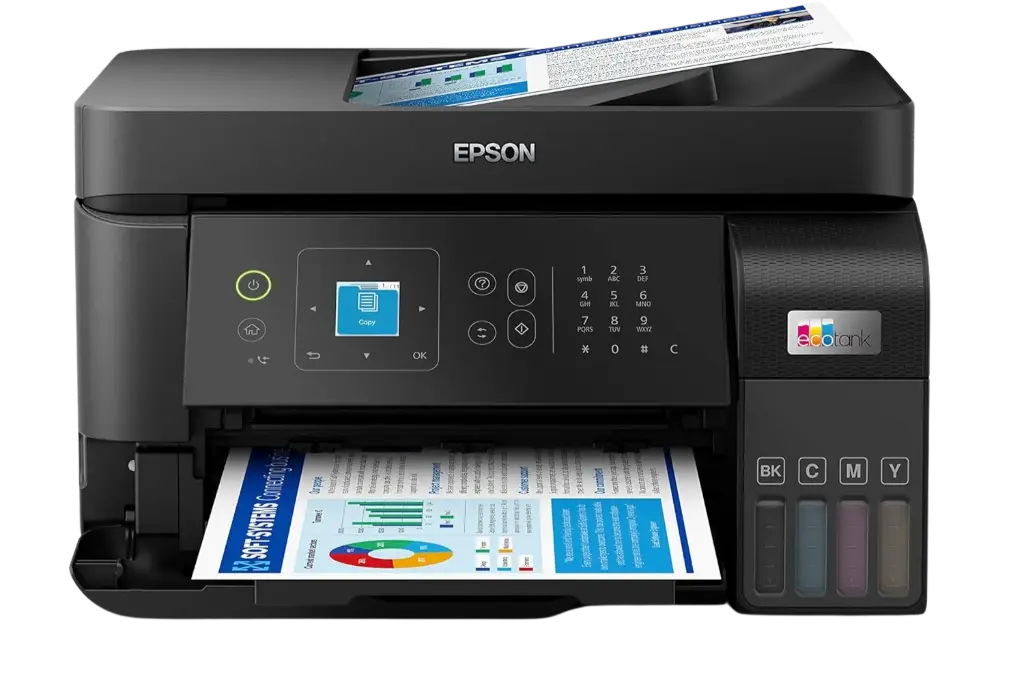 [C11CK57301] Multifuncional Epson EcoTank L5590, Color, Tinta Continua, Tanque de Tinta, Inalámbrico, Impresora, Copiadora, Escaner, Wifi Direct, Ethernet, 33ppm Negro, 20ppm Color SKU: C11CJ61301