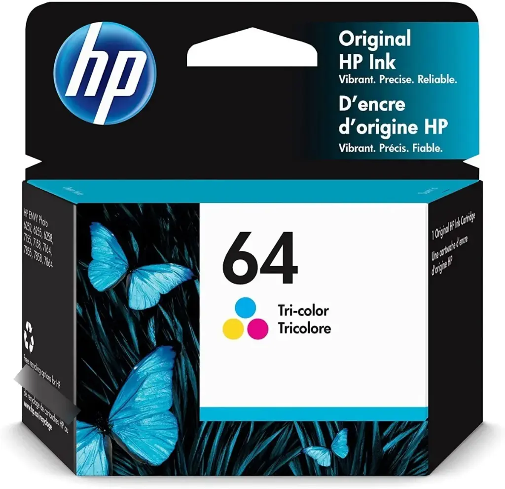 HP 64 Tricolor Original Cartucho de Tinta HP64 HP Envy Inspire 7200e, 7900e Series, HP Envy photo 6200, 7100, 7800 Series HP Tango X SKU: 