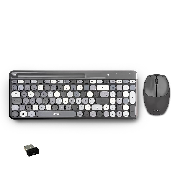 Kit de Teclado y Mouse Acteck Creator Chic Colors MK470, Inalámbrico, USB, Gris (Español) SKU: AC-935180