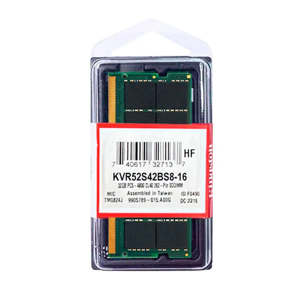 [KVR52S42BS8-16] Memoria RAM Kingston KVR52S42BS8-16 DDR5, 5200MHz, 16GB, Non-ECC, CL42, SO-DIMM
SKU: KVR52S42BS8-16