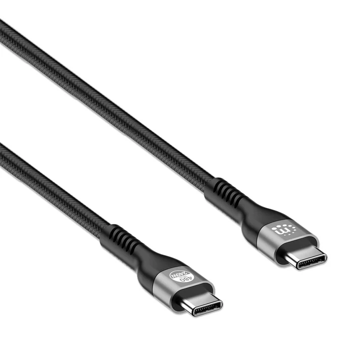 [356367] Manhattan Cable USB-C Macho - USB-C Macho, 2 Metros, Negro Tipo C CB-2867 SKU: 356367