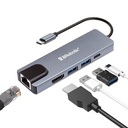 BRobotix Docking Station 5 en 1 USB C, 2x USB 3.0, 1x HDMI, 1x RJ-45, 1x USB C, Plata SKU: 6000694