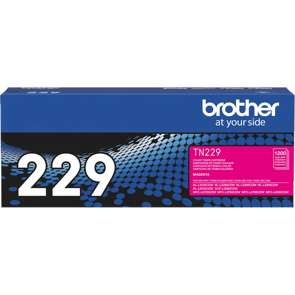 TN229M Magenta Original Cartucho de Toner Brother TN-229C HL-L3220CDW, HL-L3280CDW, HL-L3295CDW, HL-L3300CDW, HL-L8245CDW, MFC-L3720CDW, MFC-L3765CDW, MFC-L3780CDW, MFC-L8395CDW, DCPL3560CDW 1,200 Pag. SKU: TN229M