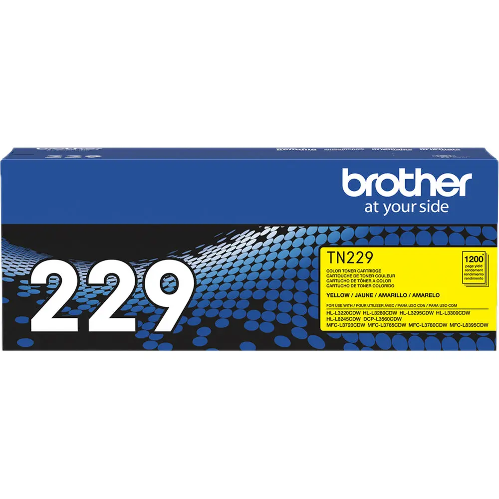 TN229Y Amarillo Original Cartucho de Toner Brother TN-229C HL-L3220CDW, HL-L3280CDW, HL-L3295CDW, HL-L3300CDW, HL-L8245CDW, MFC-L3720CDW, MFC-L3765CDW, MFC-L3780CDW, MFC-L8395CDW, DCPL3560CDW 1,200 Pag. SKU: TN229Y