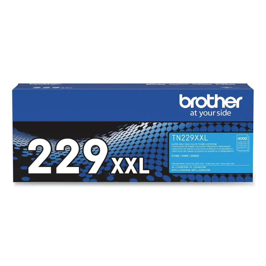 TN229XXLC Cian Original Cartucho de Toner Brother TN-229XXLC HL-L3220CDW, HL-L3280CDW, HL-L3295CDW, HL-L3300CDW, HL-L8245CDW, MFC-L3720CDW, MFC-L3765CDW, MFC-L3780CDW, MFC-L8395CDW 4,000 Pag. SKU: TN229XXLC