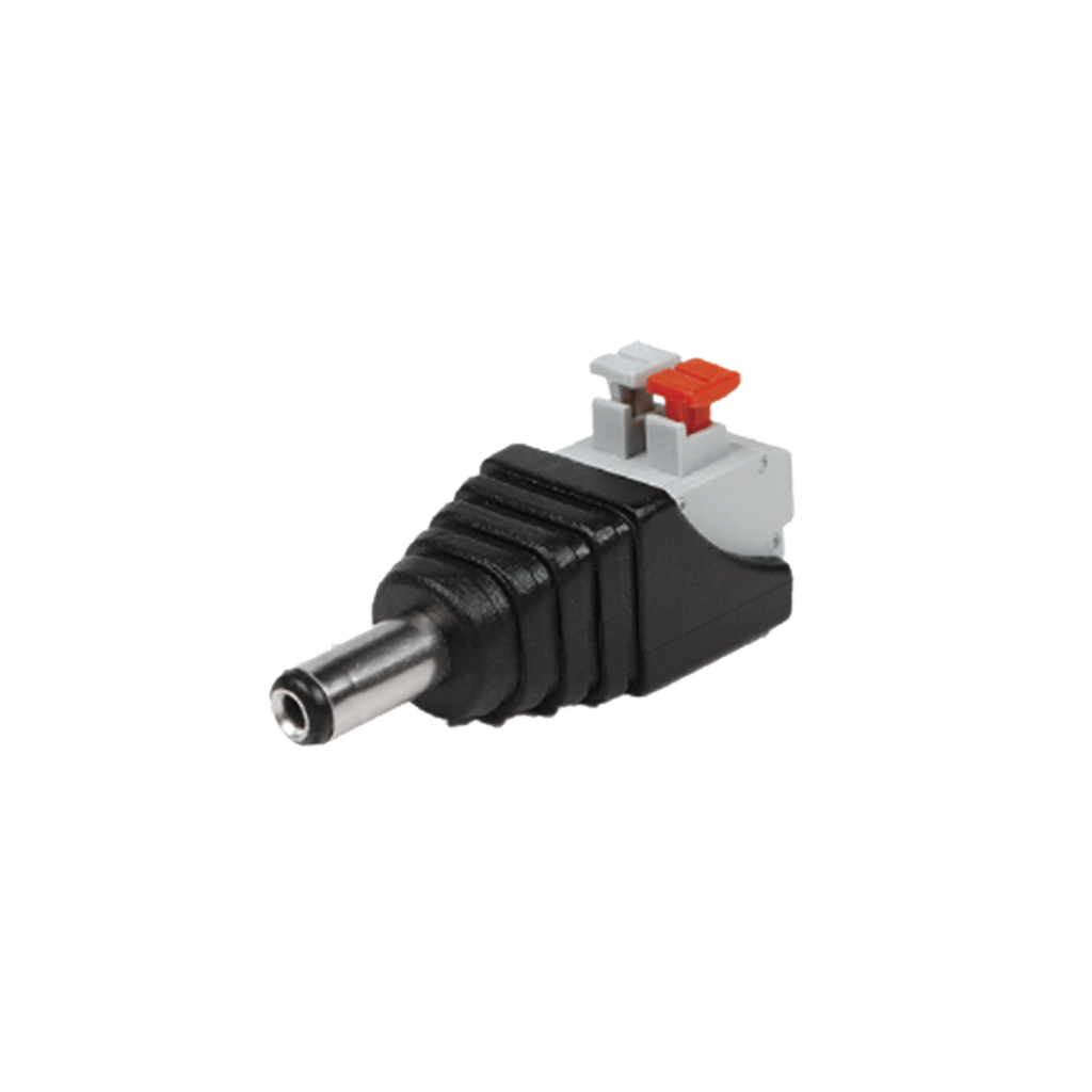 Adaptador tipo Jack de 3.5 mm Macho Polarizado de 12 Vcc con Terminales de Presión. Plug Macho Epcom Titanium SKU: JR52X