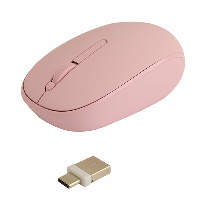 Mouse Perfect Choice Óptico Whisper, RF Inalámbrico, USB-C, 1000DPI, Rosa Doble Receptor, MS-1579 SKU: PC-045182