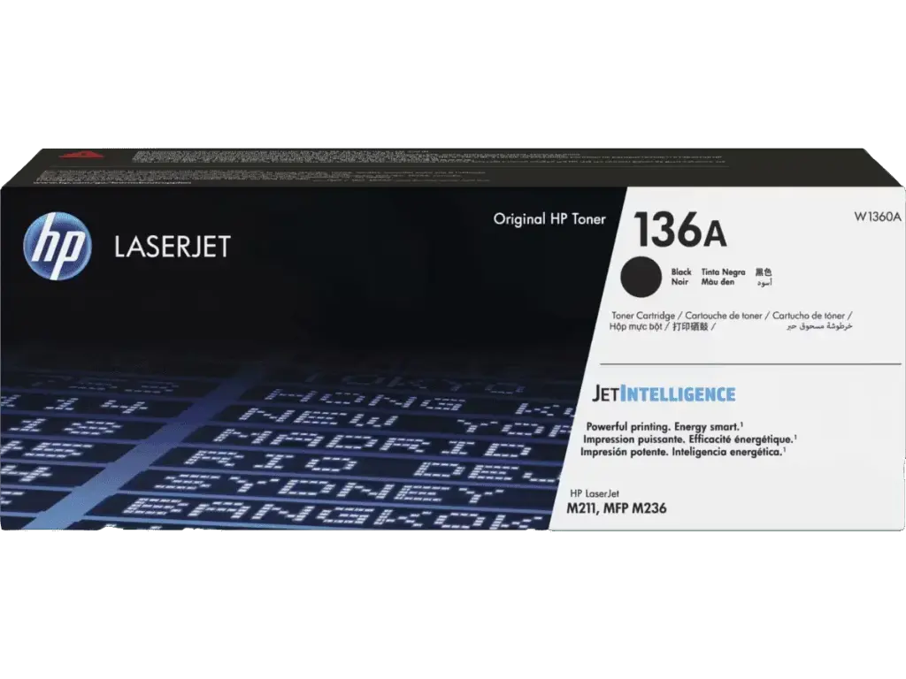 136A Original Toner Negro HP LaserJet 211, MFP M236 1,150 Páginas SKU: SKU: W1360A