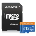 Memoria Flash Adata Premier, 512GB MicroSDXC UHS-I Clase 10, con Adaptador SKU: AUSDX512GUICL10A1-RA1