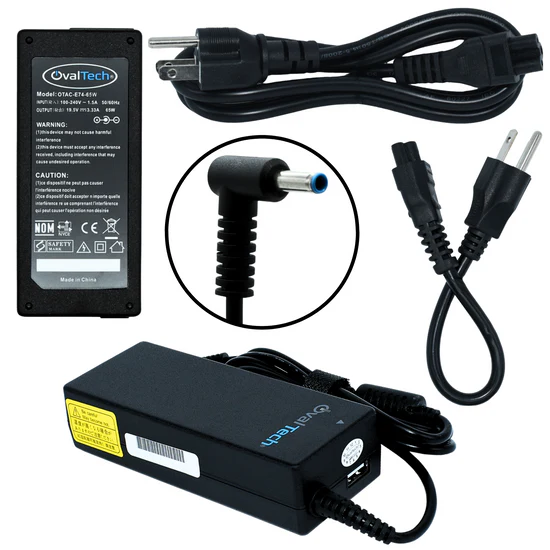 OTAC-E74-65W Adaptador para Computadora Portatil 65W 19.5V/3.33A Punta Azul Marca OvalTech SKU: OTAC-E74-65W