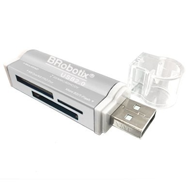 [180420P] BRobotix Lector de Memoria 180420P, MS Duo/MicroSD/SD, USB 2.0, Color Plata ACCRBT6040  SKU: 180420P