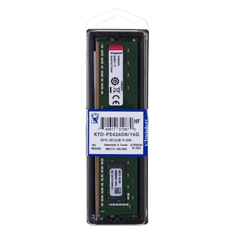 Memorias RAM Kingston DDR4, UDIMM 2666MHz, 16 GB, ECC, CL19, Dual Rank x8 RAM-3905 SKU: KTD-PE426D8/16G