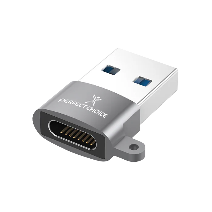 Perfect Choice Adaptador USB A Macho - USB C Hembra, Gris AC-9658 OTG SKU: PC-101253