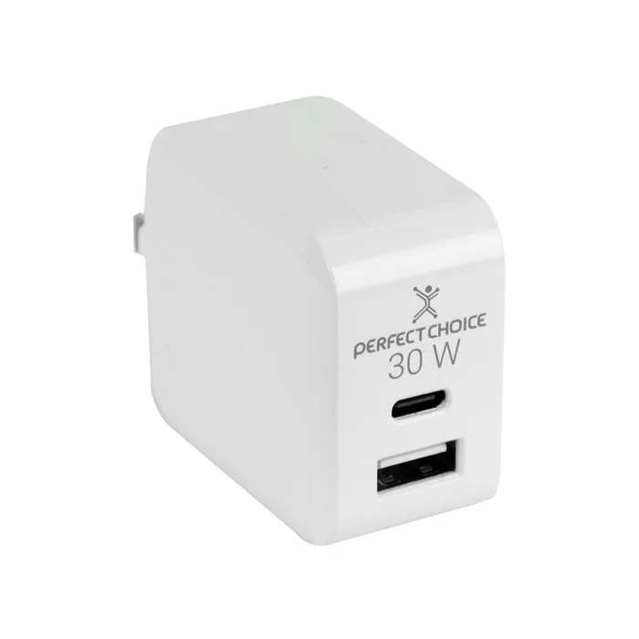 Perfect Choice Cargador de Pared, 30W, 1x USB-A/USB-C, Blanco AC-11438 SKU: PC-240426