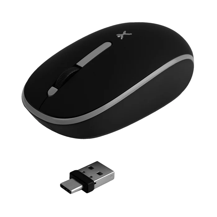 Mouse Perfect Choice Óptico Whisper, RF Inalámbrico, Conector Dual USB A/C, USB-C, Usb Tipo C 1000DPI, Negro MS-1581 SKU: PC-045175