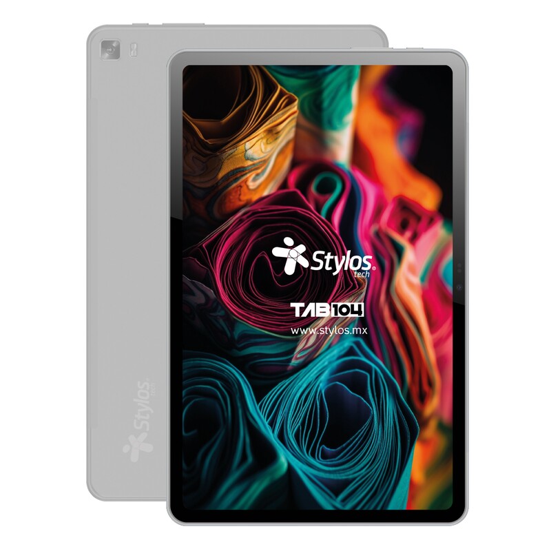 Tablet Stylos TAB104 con TPU Cover 10.4" Panel IPS 4GB RAM + 128GB ROM Android 13 T606 Octa Core 5MP Frontal + 13MP Trasera 7000mAh USB-C Plata STY-STTA1041S