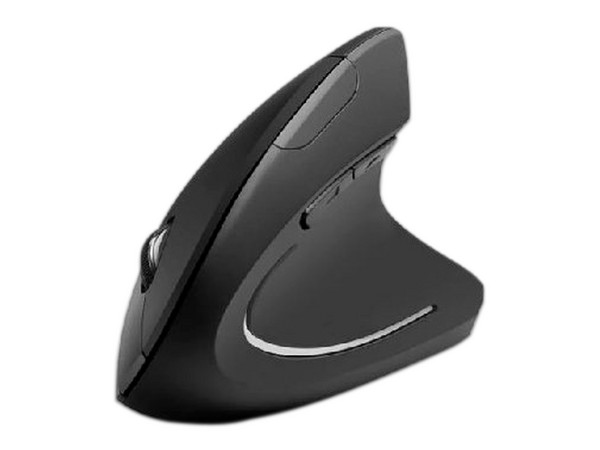 Mouse Inalámbrico Vertical BRobotix, hasta 1,600 dpi, 6 botones, Receptor USB. Color Negro. Modelo: 6000816 SKU: 508822