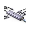 HUB USB-C (Docking Revodok) Ugreen 6 en 1, 3 Puertos USB-A 3.0 (5 Gbps), USB-C PD 100W, HDMI 4K@30Hz, Entrada 1 RJ45 (Gigabit Ethernet), Chip de Última Generación, Potente Disipación de Calor, Caja de Aluminio SKU: 15598