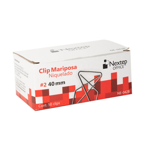 [NE-042B] Nextep Clip Mariposa Niquelado No.2, 50 Clips SKU: NE-042B 