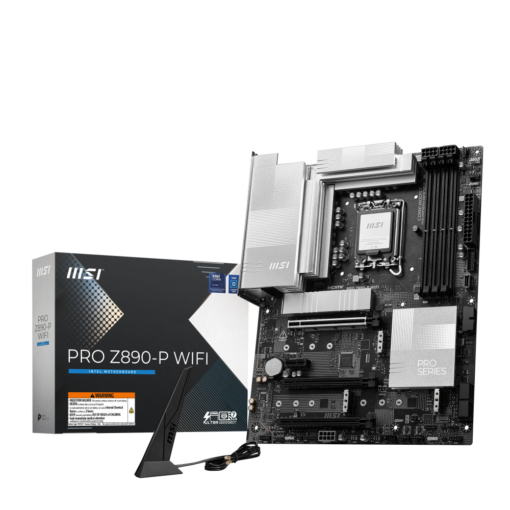 [PRO Z890-P WIFI] Tarjeta Madre MSI PRO Z890-P WIFI, Serie Ultra S-1851, ATX, Intel Z890, DDR5, HDMI, DisplayPort, 4x DDR5 UDIMM, Máximo Ram 256GB, M.2 PCIe 4.0, 5.0, Frecuencias Soportadas 9200Mhz - 6400Mhz  para Intel MotherBoard SKU: PRO Z890-P WIFI