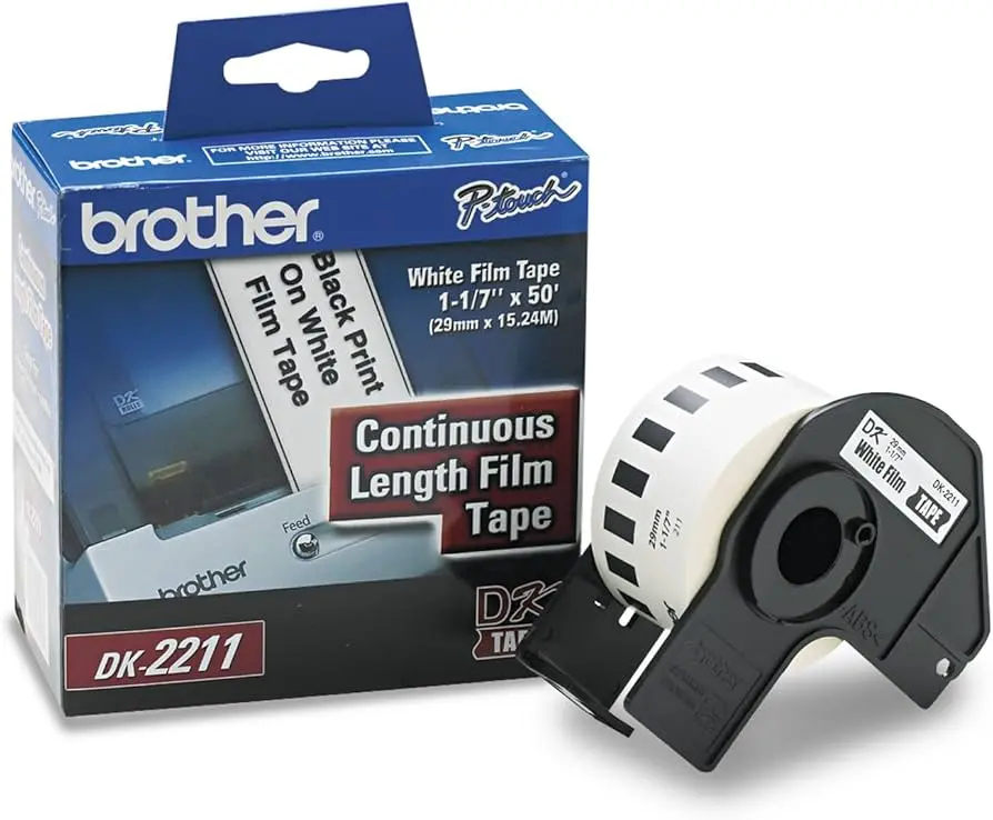 Brother Etiquetas de Papel Continuo DK2211 Negro sobre Blanco, 29mm x 15m Para Brother QL-1050, QL-1060N, QL-1100, QL-1110NWB, QL-500, QL-700, QL-710W, QL-720NW, QL-800, QL-810W, QL-820NWB, QL-1050N, QL-550, QL-570, QL-570VM, QL-580N, QL-650TD DK-2211 SKU: DK2211