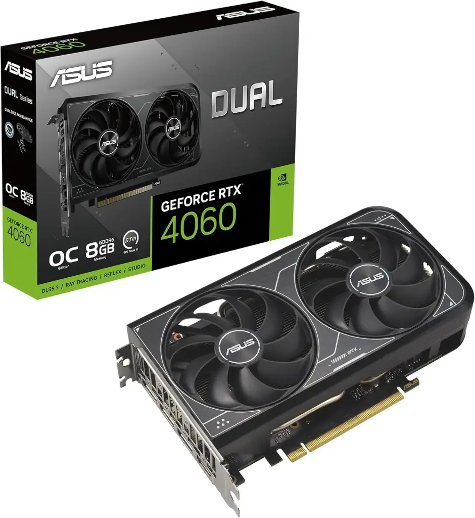 Tarjeta De Video Asus Dual Geforce Rtx 4060, 8gb Gddr6, 128 Bit, Pci Express 4.0, V2, NVIDIA SKU: DUAL-RTX4060-O8G-V2
