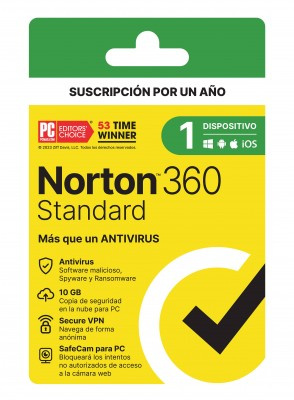 ESD Norton 360 Standard, 1 Dispositivo, 1 Año, Windows/Android/Mac Antivirus SKU: 21414757