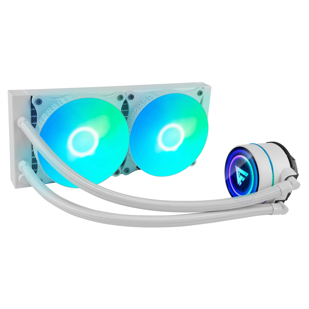 Game Factor LQG601 Enfriamiento Líquido para CPU, 2x 120mm, hasta 2550RPM, Blanco SKU: LQG601-WH