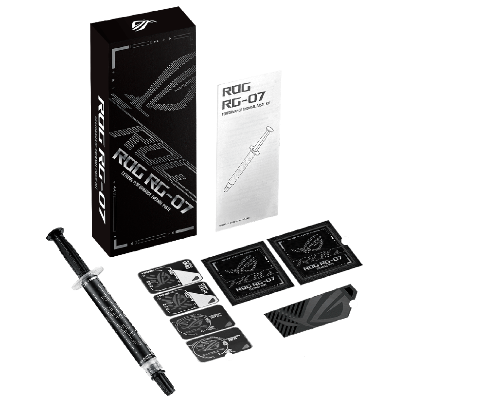 [ROG RG-07 KIT] Kit De Pasta Termica Asus Rog Rg-07 3.0g 2.5 W/m.k C/plantillas SKU: ROG RG-07 KIT 