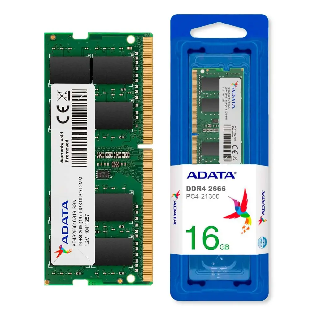 [AD4S266616G19-SGN] Memoria Ram Adata 2666MHz, 16GB, PC4-21300, CL19, Non-ECC, SO-DIMM 1.2V RAM-3605 DDR4 SKU: AD4S266616G19-SGN