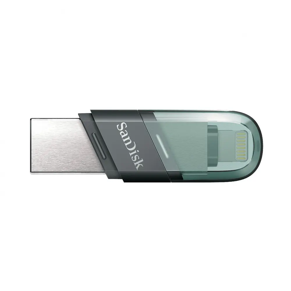 Memoria USB SanDisk  iXpand Flip, 128GB, USB-A/Lightning, Color Plata RAM-3760 SKU: SDIX90N-128G-GN6NE
