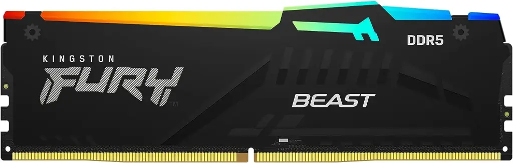 Memoria RAM UDIMM Kingston Fury Beast RGB DDR5, 5200MHz, (1x32GB), Non-ECC, (Single Module) 2RX8 40-40-40 1.25V 288-pin 16Gbit SKU: KF552C40BBA-32