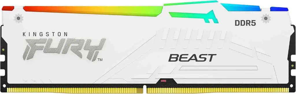 Memoria RAM UDIMM Kingston FURY Beast White EXPO, 6000MHz, 16GB, CL36 Non-ECC Unbuffered DIMM (Single Module) 1RX8 36-44-44 1.35V 288-pin 16Gbit SKU: KF560C36BWE2A-16