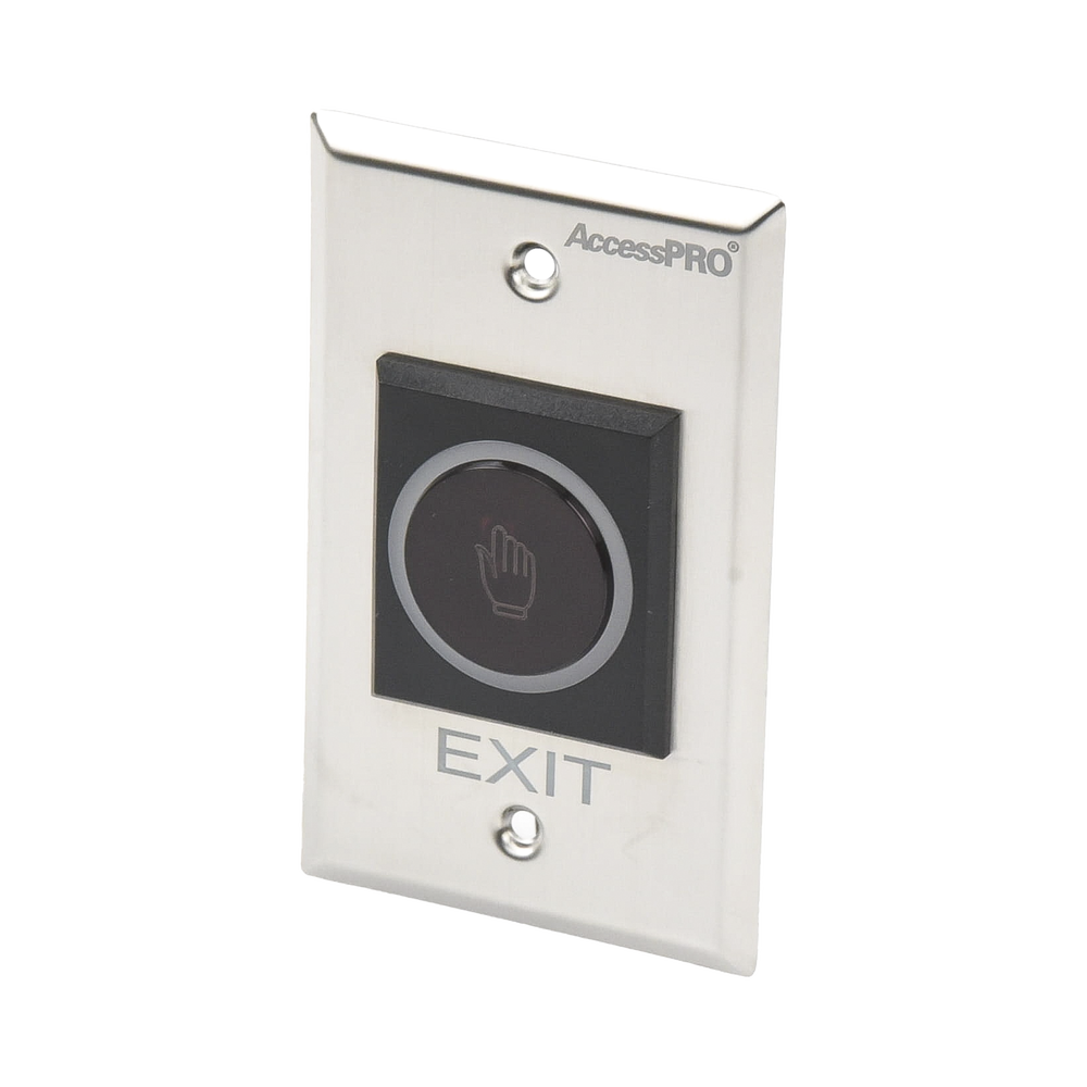 AccessPRO Botón de Salida sin Contacto ACCESSK1, Alámbrico, Acero Inoxidable, Sensor IR, Iluminado, Normalmente Abierto y Cerrado, Distancia Ajustable de Detección SKU: ACCESSK1