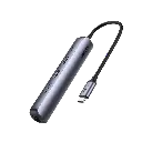 HUB USB-C (Docking Station) 5 en 1 | Ultra Delgado | 2 USB-A 3.1 a (5 Gbps) | HDMI 4K@60Hz | RJ45 (Gigabit Ethernet) | USB-C PD Carga Rápida 100W | Soporta OTG | Chips Inteligentes | Pequeño y Ligero | Caja de Aluminio SKU: 10919