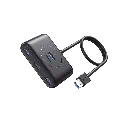 HUB USB-A 3.0 4 en 1 | 4 Puertos USB-A 3.0 (5Gbps) | Entrada USB-C (PD 5V2A) | Cable de 1 Metro | Indicador Led | Ideal para Transferencia de Datos | Entrada USB-C para alimentar equipos de mayor consumo | Color Negro. UGREEN SKU: 20291