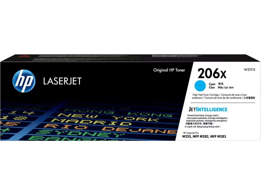W2111X Cian Original Toner 206X HP LaserJet Pro M255, MFP M282, MFP M283 2,450 Páginas SKU: W2111X