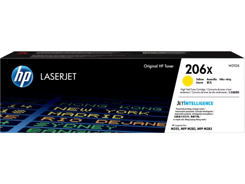 W2112X Amarillo Original Toner 206X HP LaserJet Pro M255, MFP M282, MFP M283 2,450 Páginas SKU: W2112X