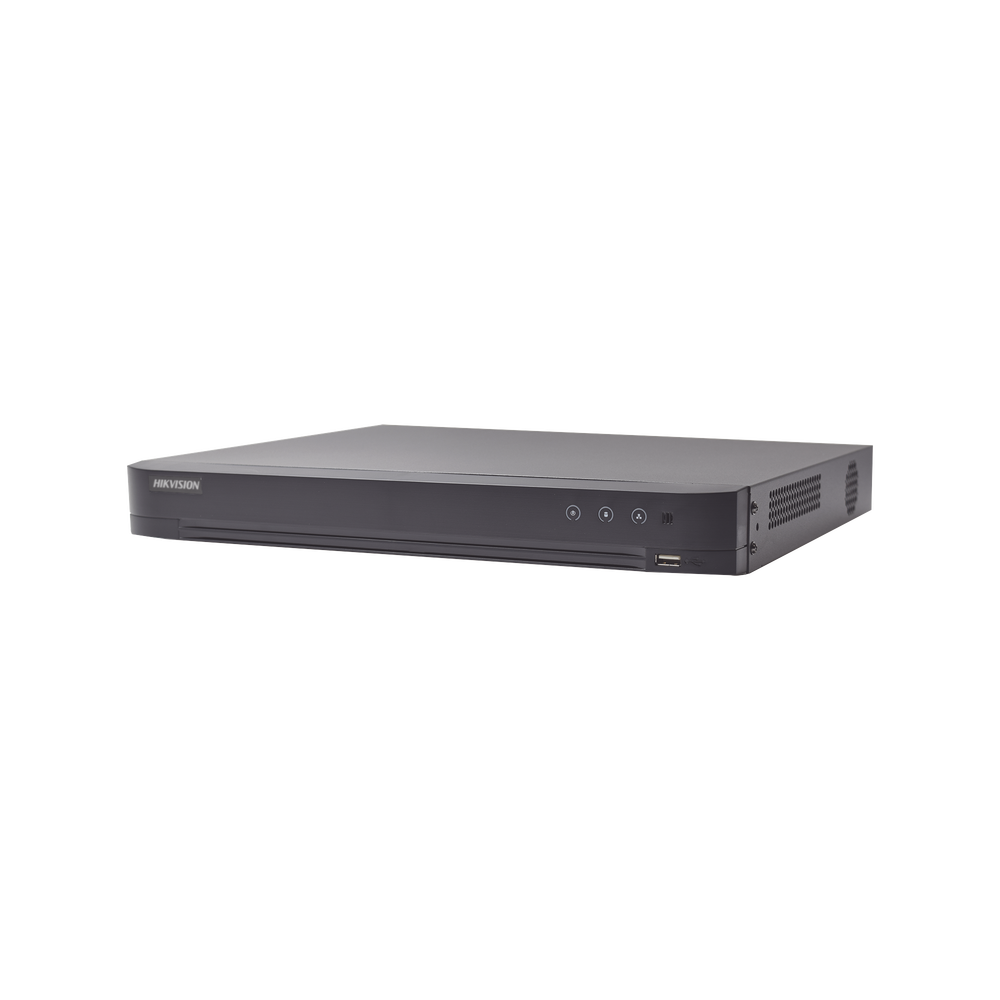 DVR 8 Canales TURBOHD + 8 Canales IP / 8 Megapixel (4K) / Audio por Coaxitron / ACUSENSE / Reconocimiento Facial / 1 Bahía de Disco Duro / Salida de Video en 4K / H.265+ SKU: IDS-7208HUHI-M1/X