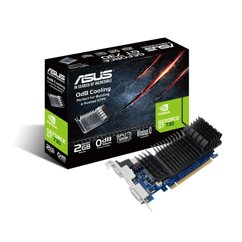 Tarjeta de Video ASUS NVIDIA GeForce GT 730, 2GB 64-bit GDDR5, PCI Express 2.0 VC-1019 SKU: GT730-SL-2GD5-BRK