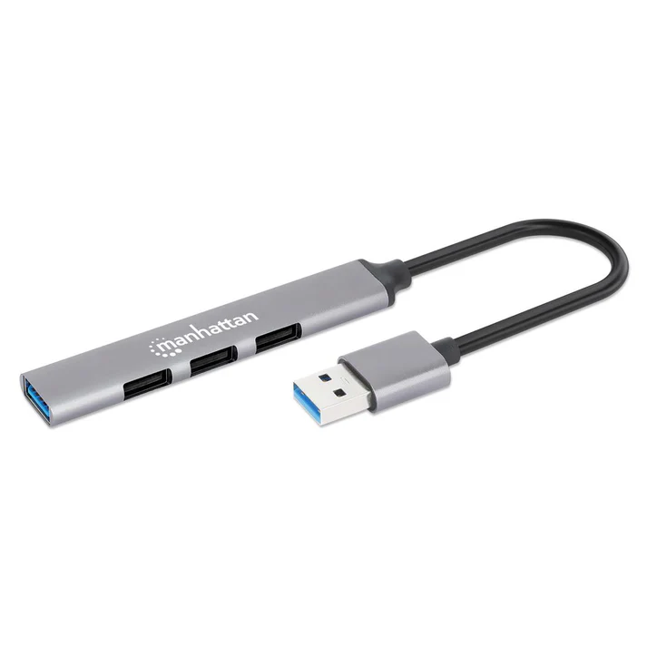 [168427] Manhattan Hub USB A 3.2 de 3 Puertos, 5000 Mbit/s, Gris AC-11628 SKU: 168427